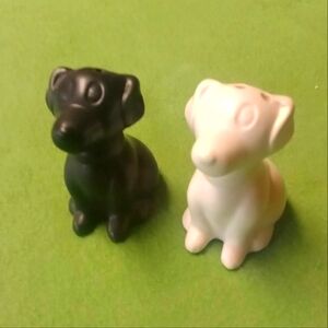 Black & white, puppy dog, Salt & pepper shakers